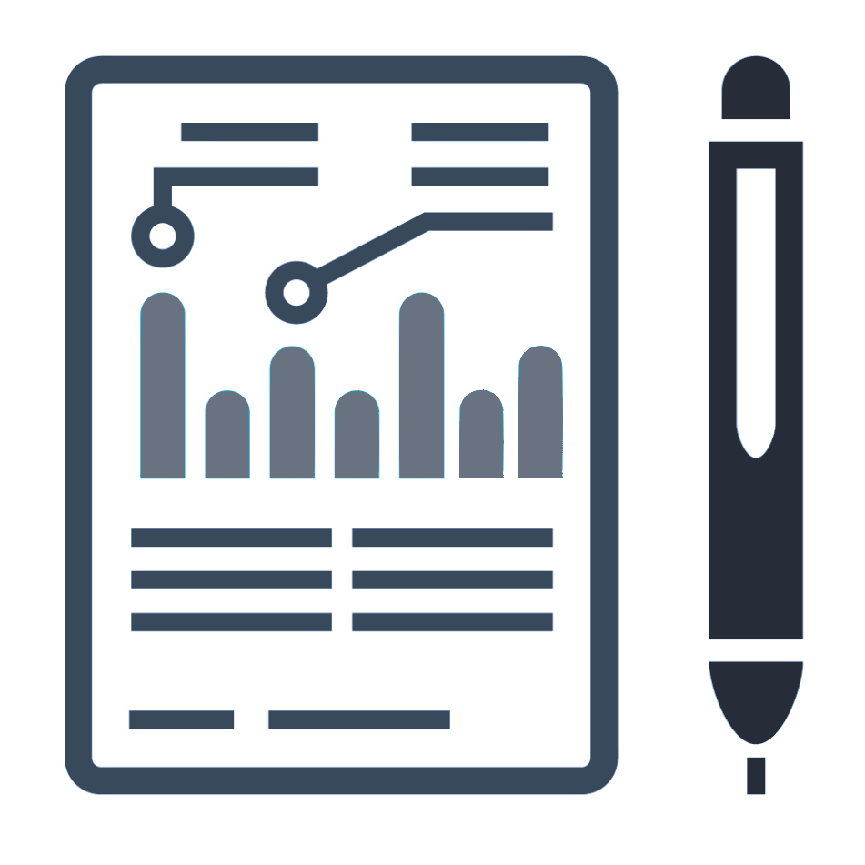 a pen and document with a graph