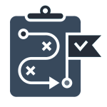 A clipboard with a start and finish route